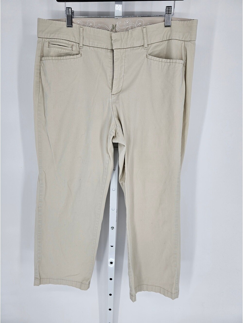 JM Collection Women's Tan Mid-Rise Boot-Cut Gabardine Pants Size 16PS